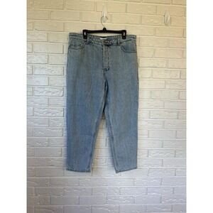 H&M 90s Style Women's High Waist Jeans Button-Fly Light Blue Denim Sz‎ 16